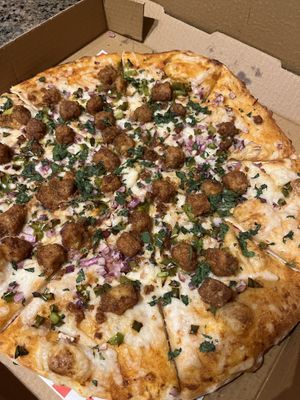 Vegan butter chicken pizzaa  at Apna Pizza in Rockville