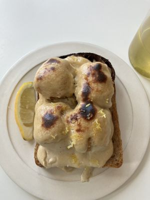 Sourdough sandwich with tofu  at Plenum in Gdansk