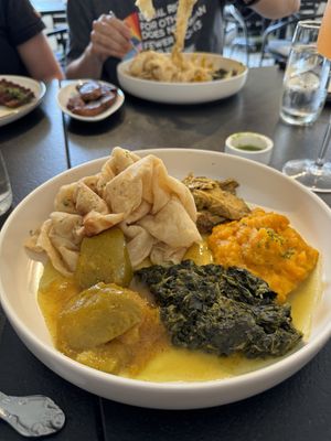 Can’t recall what this was called but tasty! Steak pictured in top left, wish I’d ordered it!  at HAAM - Caribbean Plant Cuisine in Brooklyn