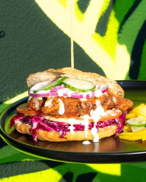 bake n shark at HAAM - Caribbean Plant Cuisine in Brooklyn