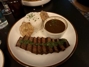 Chimichurri Chunk Steak  at HAAM - Caribbean Plant Cuisine in Brooklyn