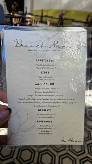 Brunch menu at HAAM - Caribbean Plant Cuisine in Brooklyn