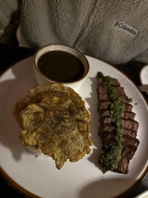 Chimichurri steak  at HAAM - Caribbean Plant Cuisine in Brooklyn