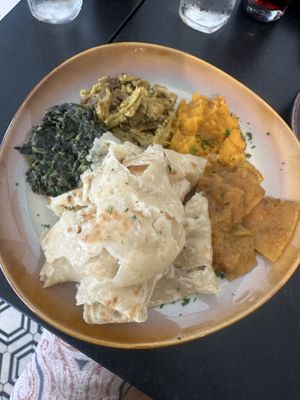 Vegan roti plate   at HAAM - Caribbean Plant Cuisine in Brooklyn