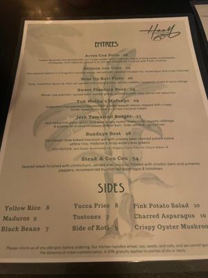 New menu  at HAAM - Caribbean Plant Cuisine in Brooklyn