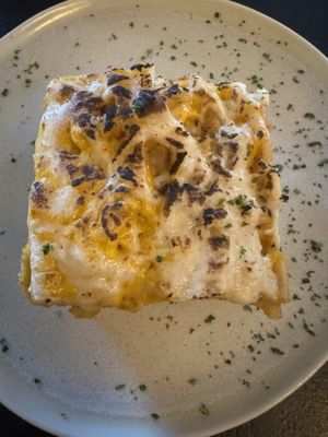 Macaroni pie  at HAAM - Caribbean Plant Cuisine in Brooklyn
