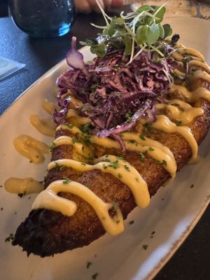 Plantain boat  at HAAM - Caribbean Plant Cuisine in Brooklyn