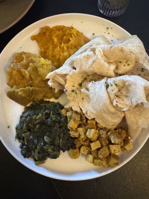 Buss up roti  at HAAM - Caribbean Plant Cuisine in Brooklyn