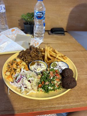 Added falafel to shawarma plate  at Lebanese Bites - Had Rin in Koh Phangan