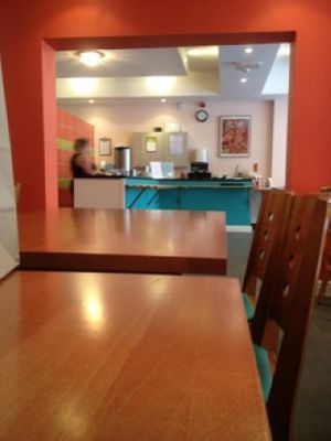 The 'bar' at Govinda's Nottingham in Nottingham