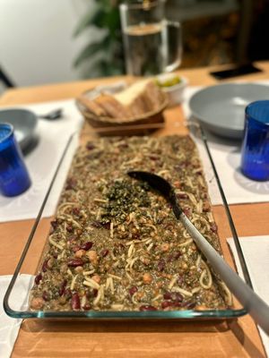 Noodles soup, Ash reshteh  at Persian Dinning in Barcelona