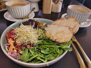 Vegan poke bowl for breakfast at Two Sisters Baked & Co in Scottsdale