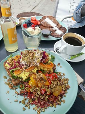 Great egg salat sandwich & pancake at Bataat in Amsterdam