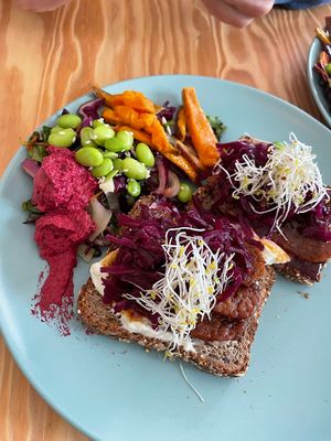 marinated tempeh sandwich at Bataat in Amsterdam