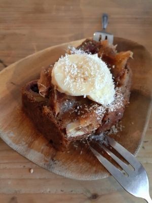 banana bread  at Bataat in Amsterdam