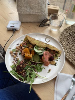 Spinach pancake at Bataat in Amsterdam