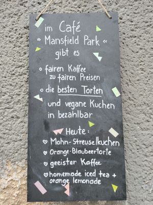 "Menu" of the day. at Mansfield Park in Berlin