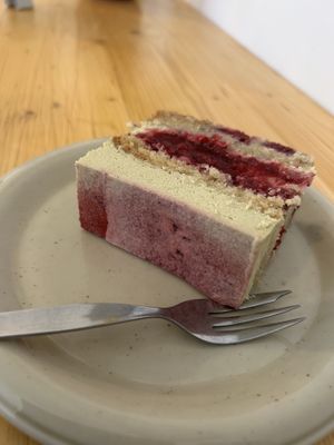 Pistachio and raspberry cake  at Mansfield Park in Berlin