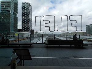 Best falafel wrap, with a view over the train tracks at FLFL - Centraal in Utrecht