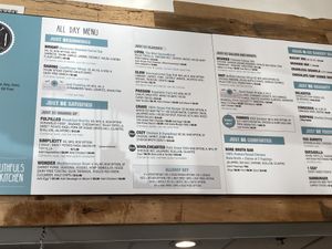 Part of the menu  at Just BE Kitchen in Greenwood Village