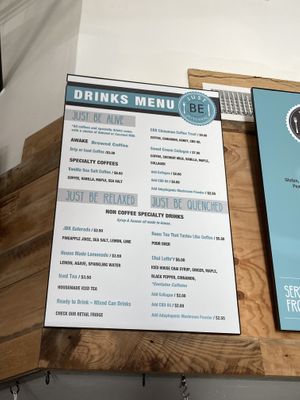 Drinks menu  at Just BE Kitchen in Greenwood Village