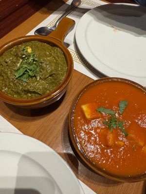 Tofu tiki masala and tofu saag  at Peoples Indian Restaurant in Pittsburgh