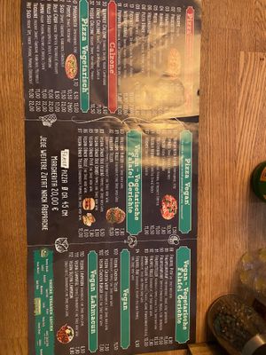 Karte mit der veganen Auswahl  at Jambu am Siggi in Bielefeld