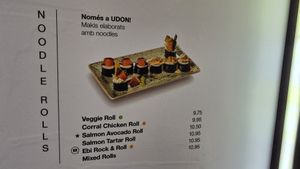 Veggie roll on menu at Udon  in Girona
