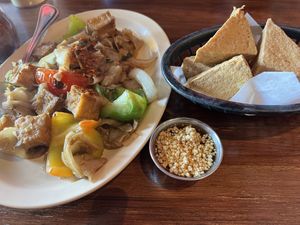 Pad kee mao and fried tofu   at BKK Street Thai Eatery in Hawthorne