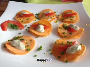 RAWvioli. Potatoes and the best cream sauce you've ever tasted. at RohKostlich BistRoh in Speyer