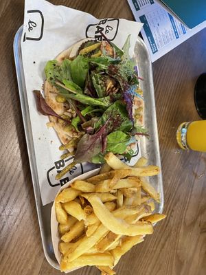 Vegan kebab  at Le Bab - Canary Wharf in East London