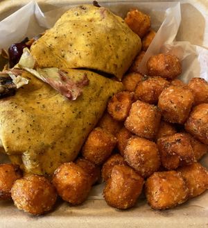Beet nik and sweet potato tots  at Gypsy Joynt in Galveston
