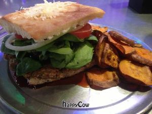 Mr. Yunioshi Lentil Burger.

Amazing

Lentil Burger. Homemade Sriracha. Grape Salsa. Goad Cheese. Onion. Tomato. Spinach. Avacado. Focaccia bread. at Gypsy Joynt in Galveston