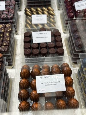 Franklin, Vanilla Sky, Bloody Mary  at Chocolaterie Sukerbuyc in Bruges