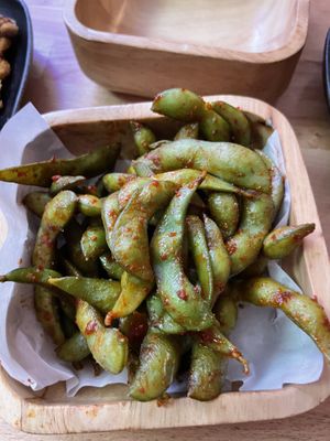 Spicy edamame   at Hambaga in Cologne