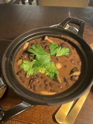 Black beans and mushrooms   at Casa Vegetariana in Porto