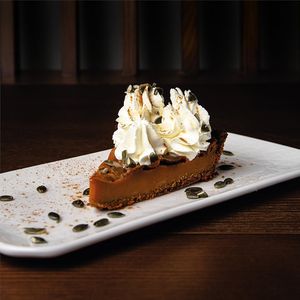 Vegan pumpkin pie at Casa Vegetariana in Porto