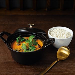 Vegetable “Moqueca” and basmati rice at Casa Vegetariana in Porto