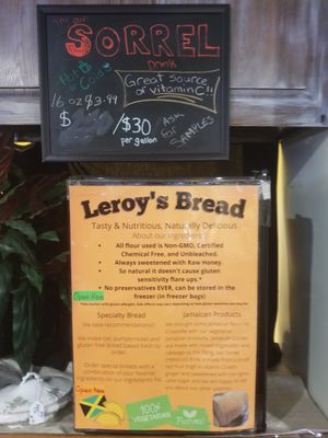 Sorrel drink is healthy. Tastes like a berry hibiscus seltzer. at Leroy's Bread in Crossville