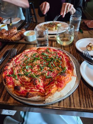 Vegan margarita and cauliflower in the back at Crumb & Spigot - Lakewood in Lakewood