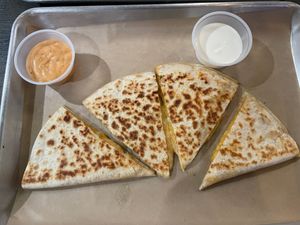 Cheese quesadilla at Taco Labs Boca in Boca Raton