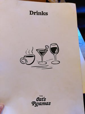 Menu page 1 (October 2023) at The Cats Pyjamas in Shrewsbury