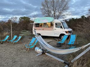 Chairs and hammock   at Foody in Hel