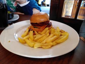Burger and chips (October 2023) at White Horse  in Aberystwyth