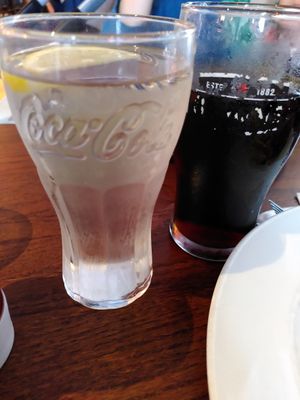 Water and coca cola (October 2023) at White Horse  in Aberystwyth