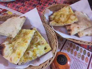 Garlic and cheese nan at Mugal Mahal in Nagasaki