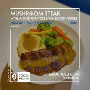 The first & only vegan mushroom steak in Nha Trang ✈️ at Grounded Chay - Plant Based Cuisine in Nha Trang