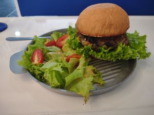 Black bean burger at Grounded Chay - Plant Based Cuisine in Nha Trang