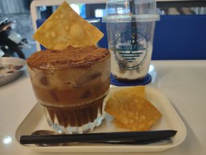 Tiramisu coffee. Great dessert drink at Grounded Chay - Plant Based Cuisine in Nha Trang