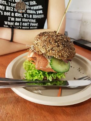 Bacon burger at De Vegetarische Snackbar in The Hague